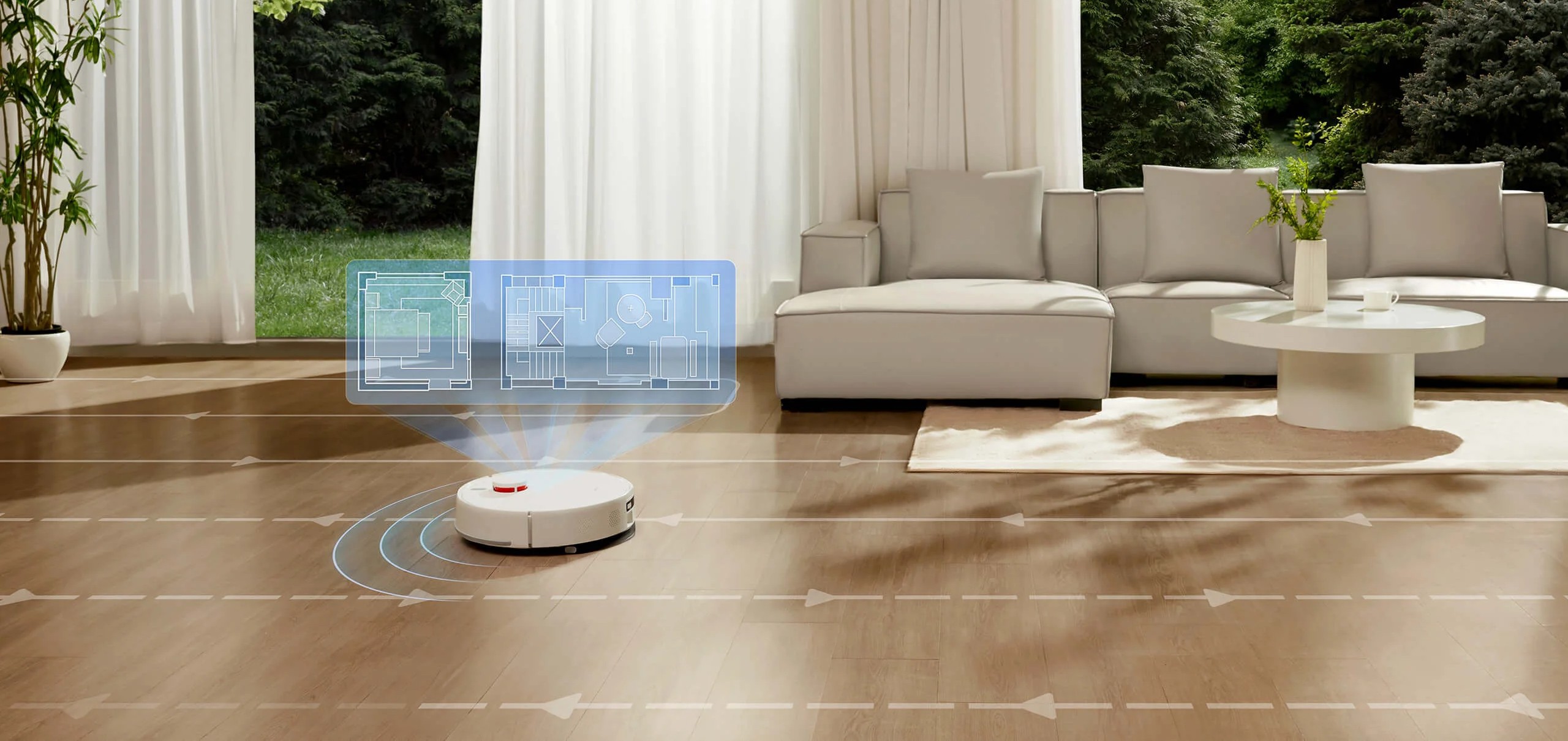 جارو‌رباتیک Xiaomi Robot Vacuum H40 با ناوبری لیزری دقیق (LDS): اسکن ۳۶۰ درجه و نقشه‌برداری خانه 